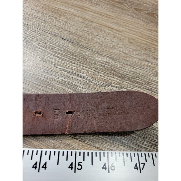 Maggio & Rossetto Black Leather Men's 42 Casual Belt Silver Buckle 1.5" Width - Picture 11 of 11